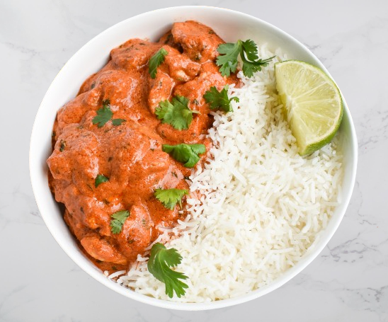 Chicken tikka masala with rice